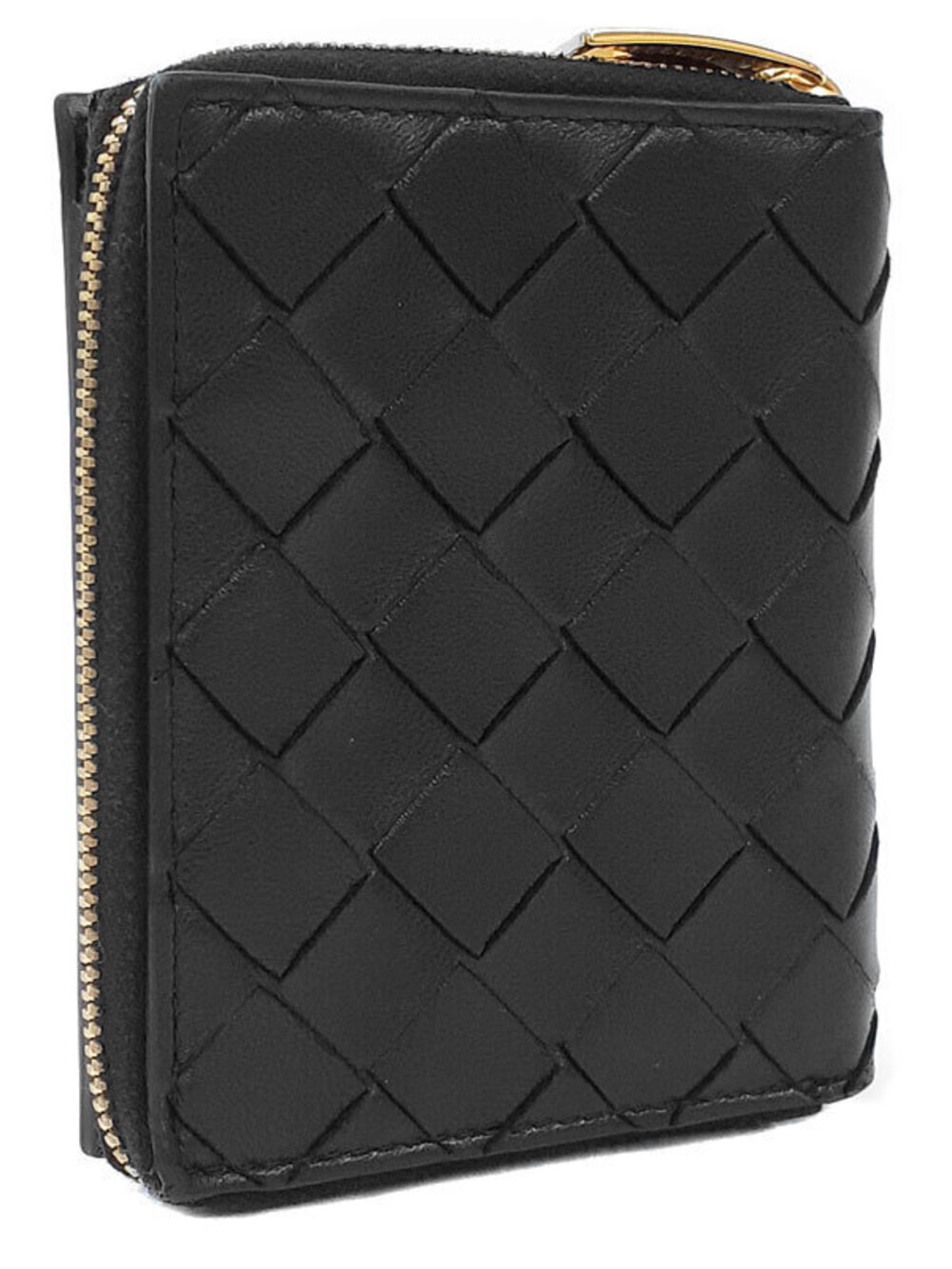 Bottega Veneta fold Intrecciato Short Bi Wallet Black